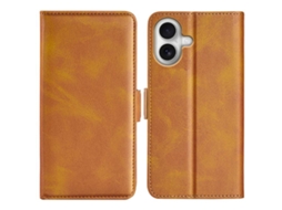 Capa Para Iphone 17 Em Couro Com Fecho Magnético De Dupla Face E Aba Horizontal.