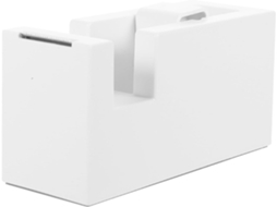 Dispensador De Fita Adesiva Pequeno Em Abs Branco Para Escritório