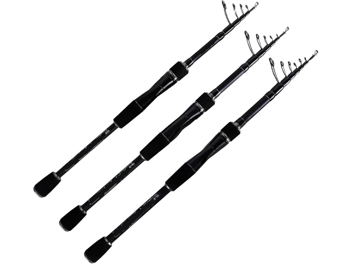 2,1 M 4 7 Vara Pesca Telescópica Fibra Carbono Água Doce
