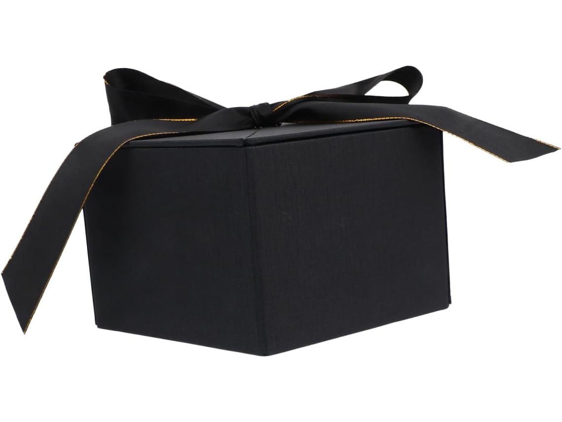Caixa De Presente Hexagonal Preta, Elegante E Delicada, Em Papel.