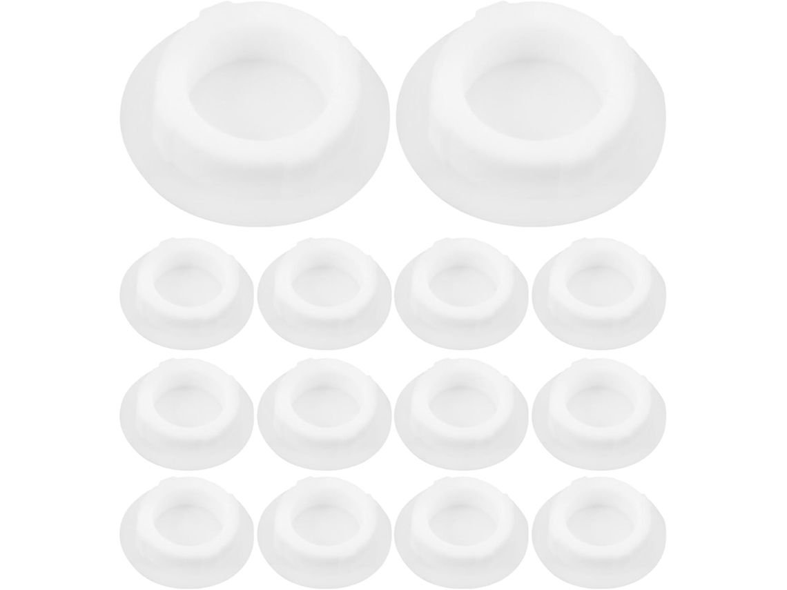 Artibetter Tampas De Silicone Brancas, Textura Macia E Formato Arredondado Para Cofrinhos, Pacote Com 20, Vedação