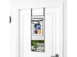 Espelho para Porta 30x80 Cm Vidro e Alumínio Preto HARLANV1