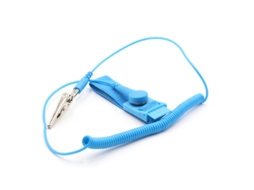 Pulseira antistática de 1,8m, protege equipamentos sensíveis, azul, sem marca