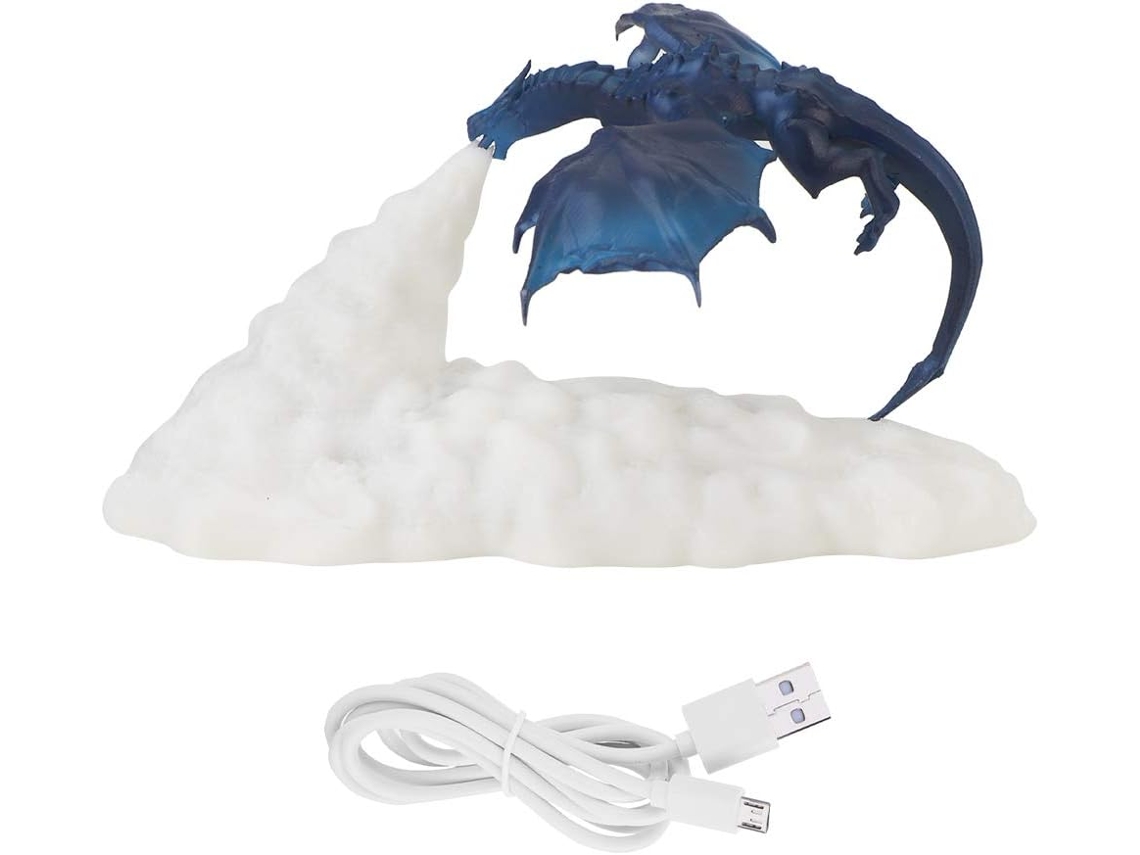 Luminária Noturna Dragão De Fogo Impressa Em 3d, Abajur Cabeceira Led,