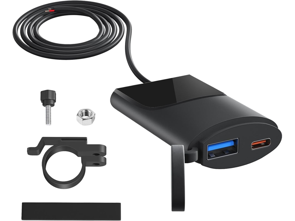 Suporte USB para motocicleta, carregador de celular para motocicleta
