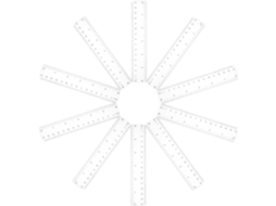 Conjunto De 10 Réguas Multifuncionais Transparentes Em Plástico Abs