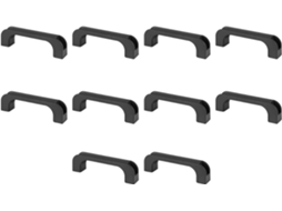 Conjunto De 10 Puxadores Retangulares Plástico Preto Para Portas Armários, Com 13, 2cm 5, 2 Polegadas