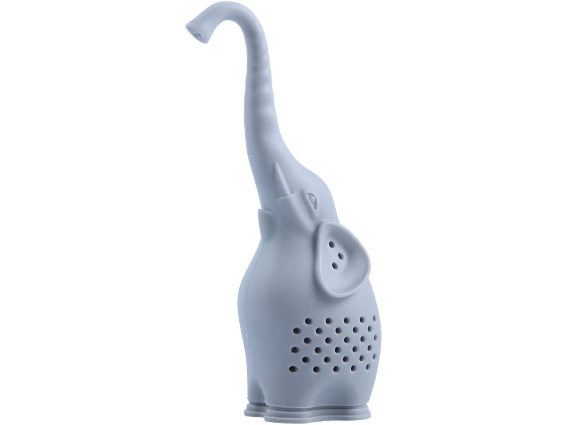 Infusor De Chá Silicone Elefante, Cinza, Coador Fofo Para Folhas Soltas