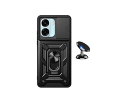 Kit Suporte Magnético Capa Magnetic Slide Window Phonecare Para Oppo A6 4g - Preto