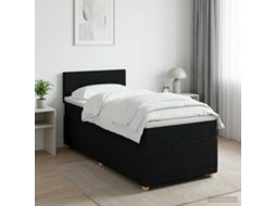 Vidaxl Cama Box Spring Com Colchão Preto 80 X 200 Cm Tecido