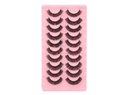 Kit De 10 Pares De Cílios Falsos Dd Curl De Fibra Natural Reutilizáveis Para Maquiagem