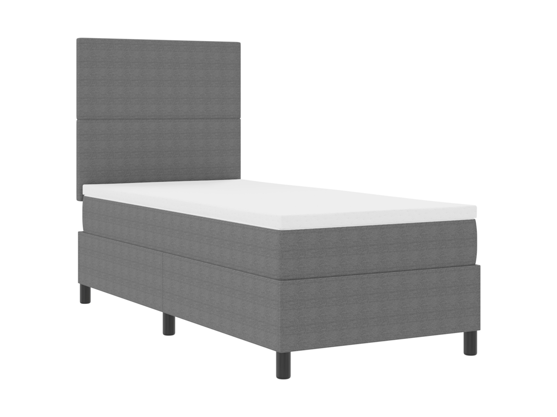 Conjunto 1 Cama Box Vidaxl Cinzento-claro Cordão (100 X 200 Cm)