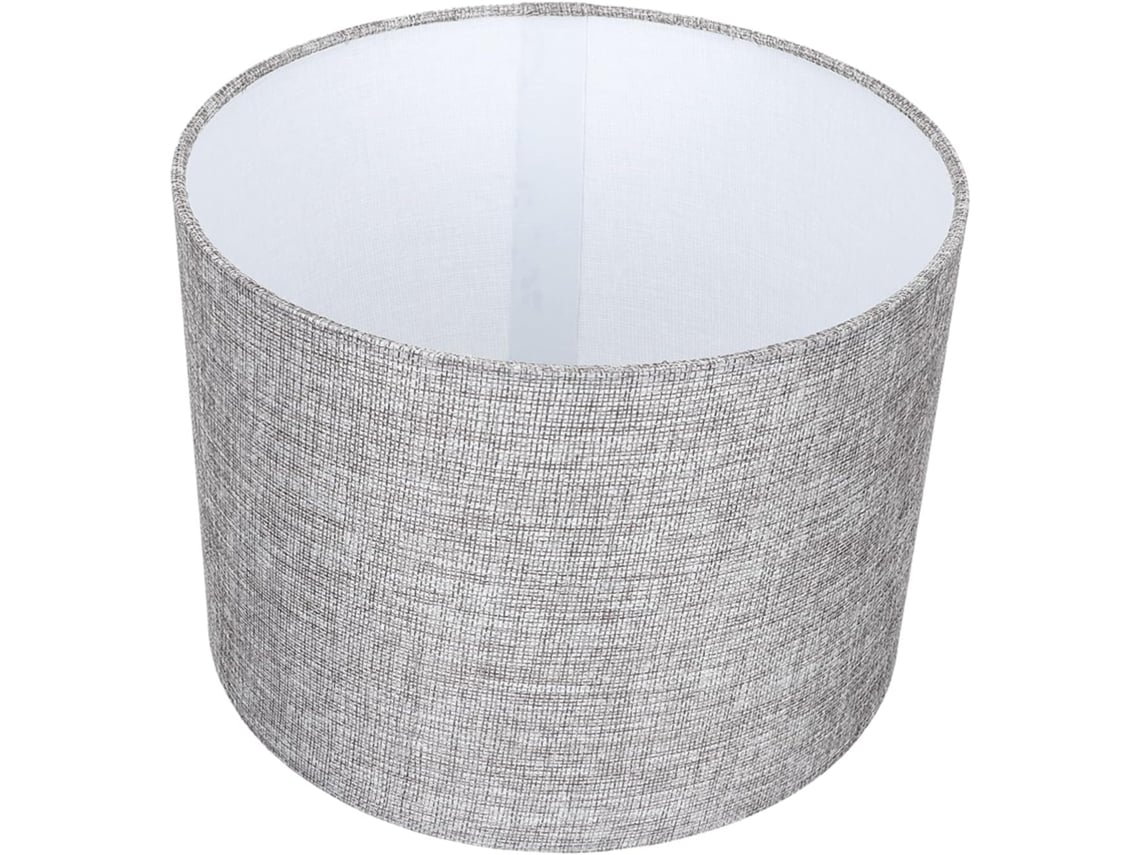 Abajur de Mesa em Tecido de Linho Cinza, 24 Cm, Leve e Compacto, Compatível com Base E27e14. SFUSHOS