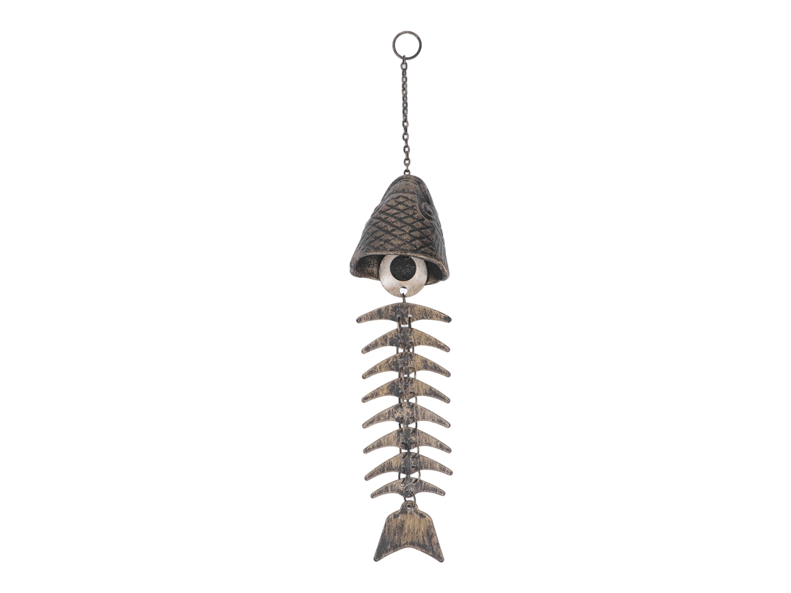 Sino de Vento em Espinha de Peixe, Melodia Relaxante, Ornamento de Ferro para Pendurar, Decoração para Casa e Exterior