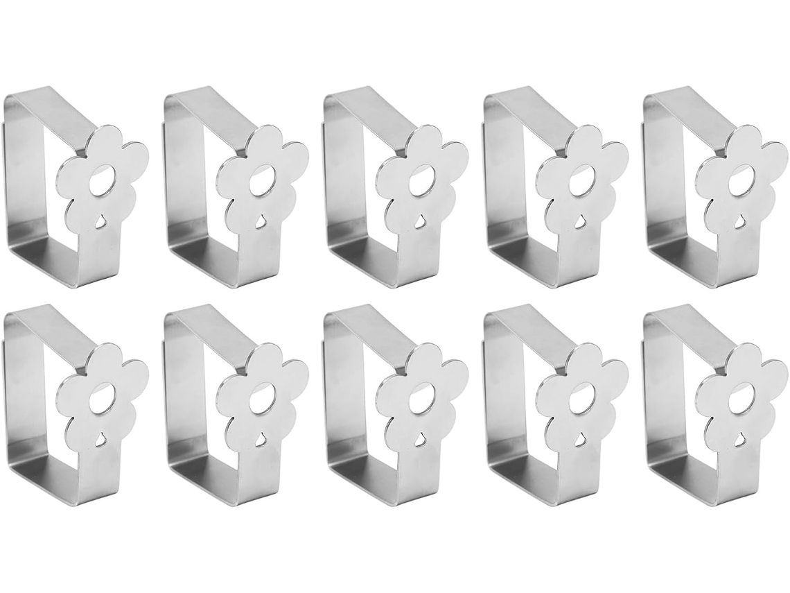 Conjunto De 10 Prendedores Toalha Mesa Em Aço Inoxidável Com Alta Capacidade Fixação, Ideais Uso Interno E Externo