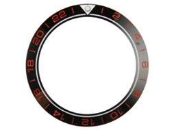 Anel De Bezel Cerâmica 41.5mm Relógio Números Vermelhos Base Preta