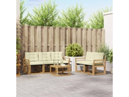 Vidaxl Conjunto De Sofás Para Exterior 6 Pcs Branco E Creme