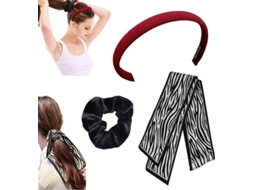 Conjunto De Elásticos Para Cabelo - 3 Unidades - Antideslizante - Estilo Retro - Para Senhoras/jovens - Materiais De Alta Qualidade - Confortável E Du