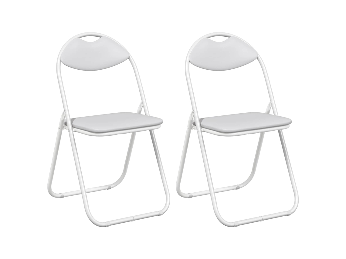Conjunto 2 Cadeira De Jantar Vidaxl Branco Aço (48 X 43,5 X 81 Cm)