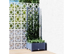 Vidaxl Vaso De Jardim Com Treliça Azul-acinzentado 40x40x121,5 Cm Pp