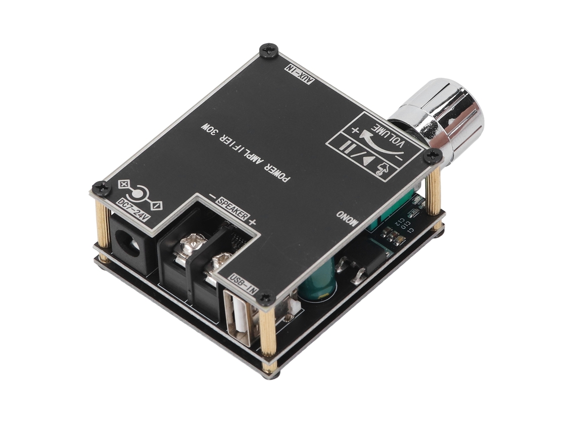 Módulo Amplificador Audible 30w Canal Único Placa Digital Estéreo Aux Bt Usb Entrada Dc9‑24v