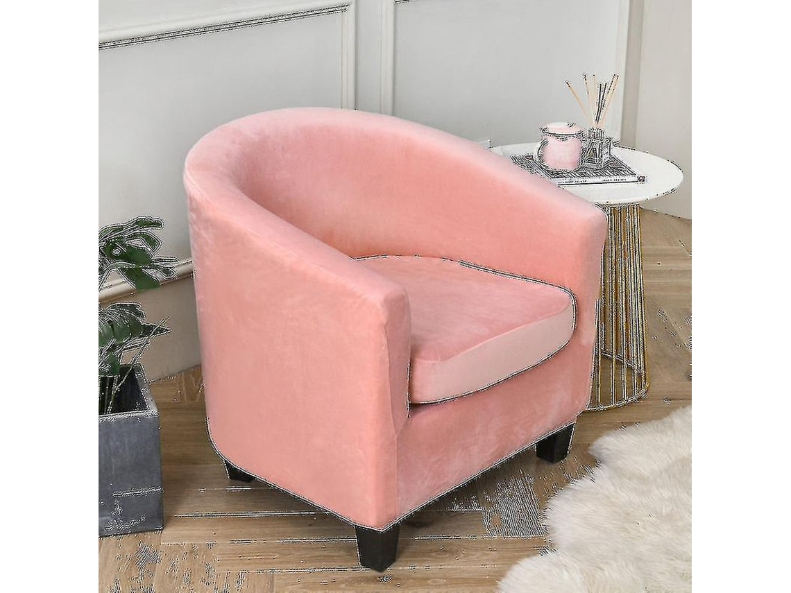 Capinha Para Cadeira De Sala De Estar Capa Para Sofa Poliéster Elástico Anti-manchas Tamanho Universal Rosado
