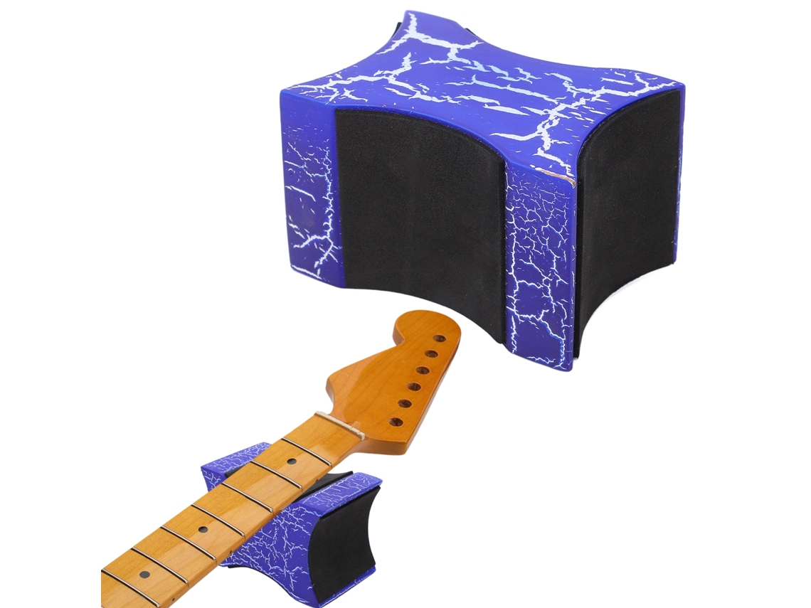 Apoio de Braço para Guitarra em Mogno Azul, 2 Alturas, Antiderrapante, Ferramenta para Luthiers e Amantes da Música AQUAFORGE