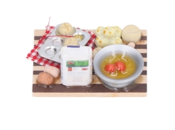 Mali acessórios de Cozinha para Casa de Bonecas 1:12 com Leite Ovo Pão Pratos para Crianças