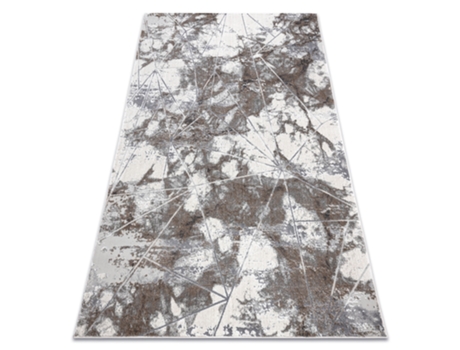 Tapete Noble Moderno 1515 64 Mármore, Geométrico - Structural Dois Níveis de Lã Cinza Creme / Cinzento (140 x 190 cm)