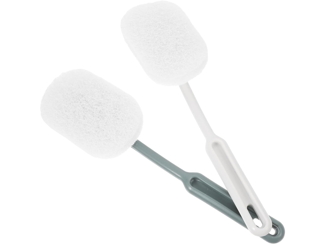 Conjunto de Escova Sanitária 2 Peças com Esponja Abrasiva, Cabo Longo Ergonômico, Material Pp, para CHABERLU