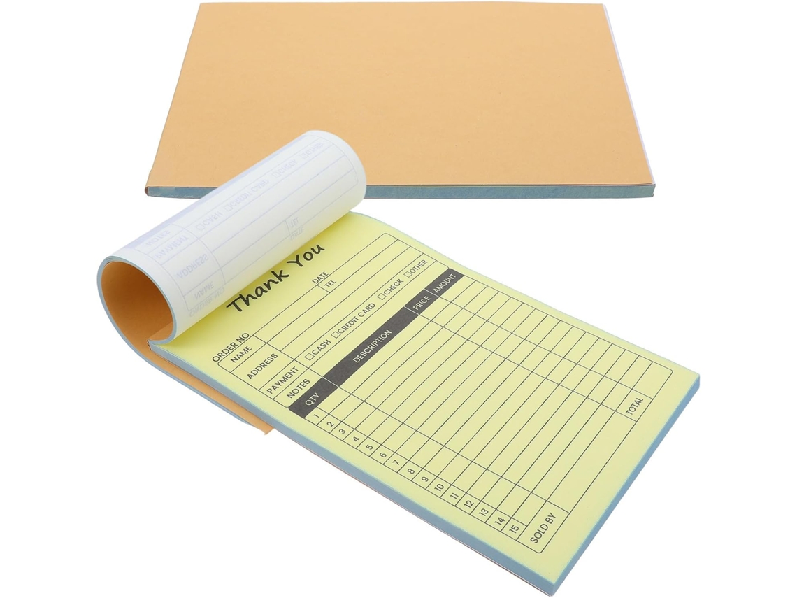 Shineofi Bloc-notes De Commande 2 Parties Blanc 2pcs Com 100 Folhas De Papel Leger Para Escritórios E Cafés