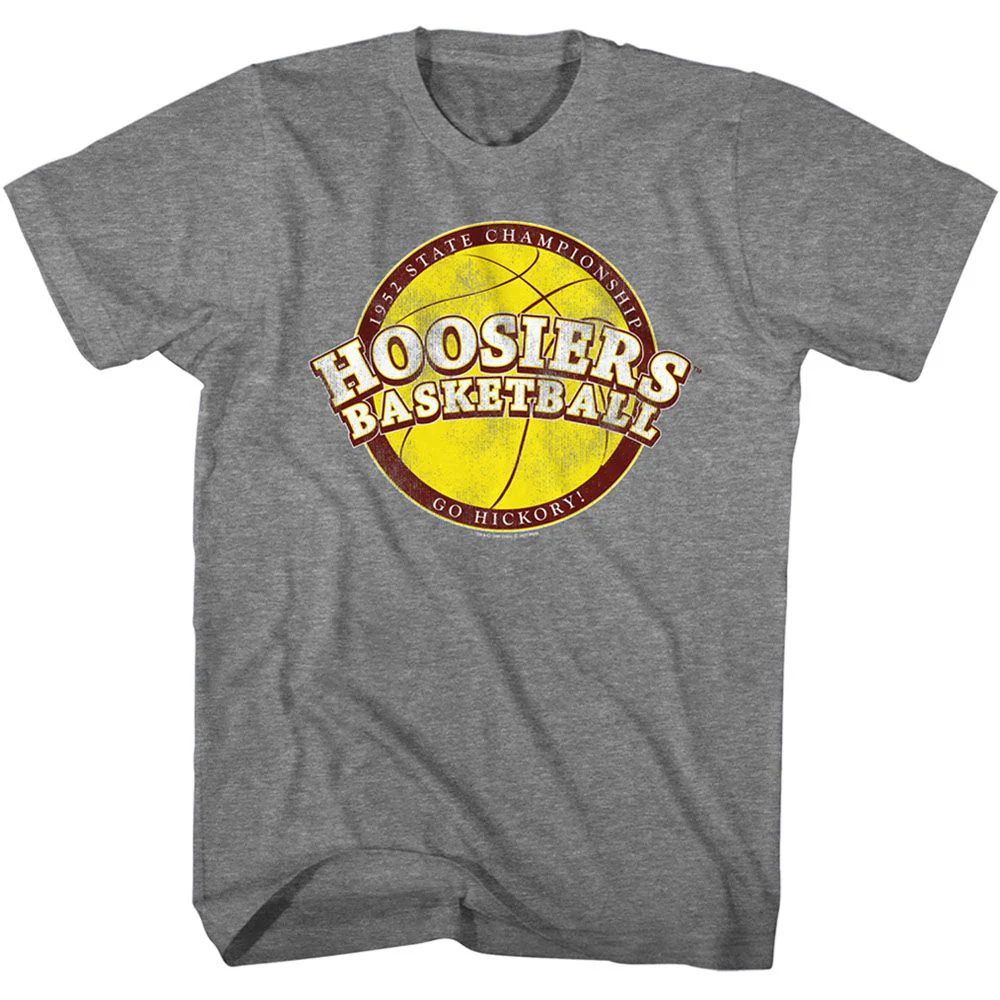 Unisex Adult T-shirt Rockinstone Hoosiers Movie B-ball Solid Graphite Sizexxl