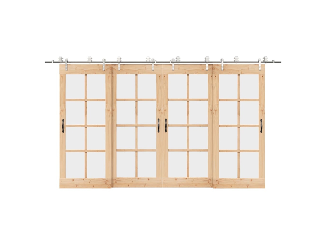 Vidaxl Kit Ferragens P/ Porta Deslizante 400cm Aço Inoxidável Prateado