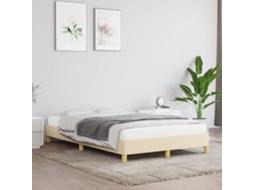 Vidaxl Estrutura De Cama Sem Colchão 120x200 Cm Tecido Cor Creme