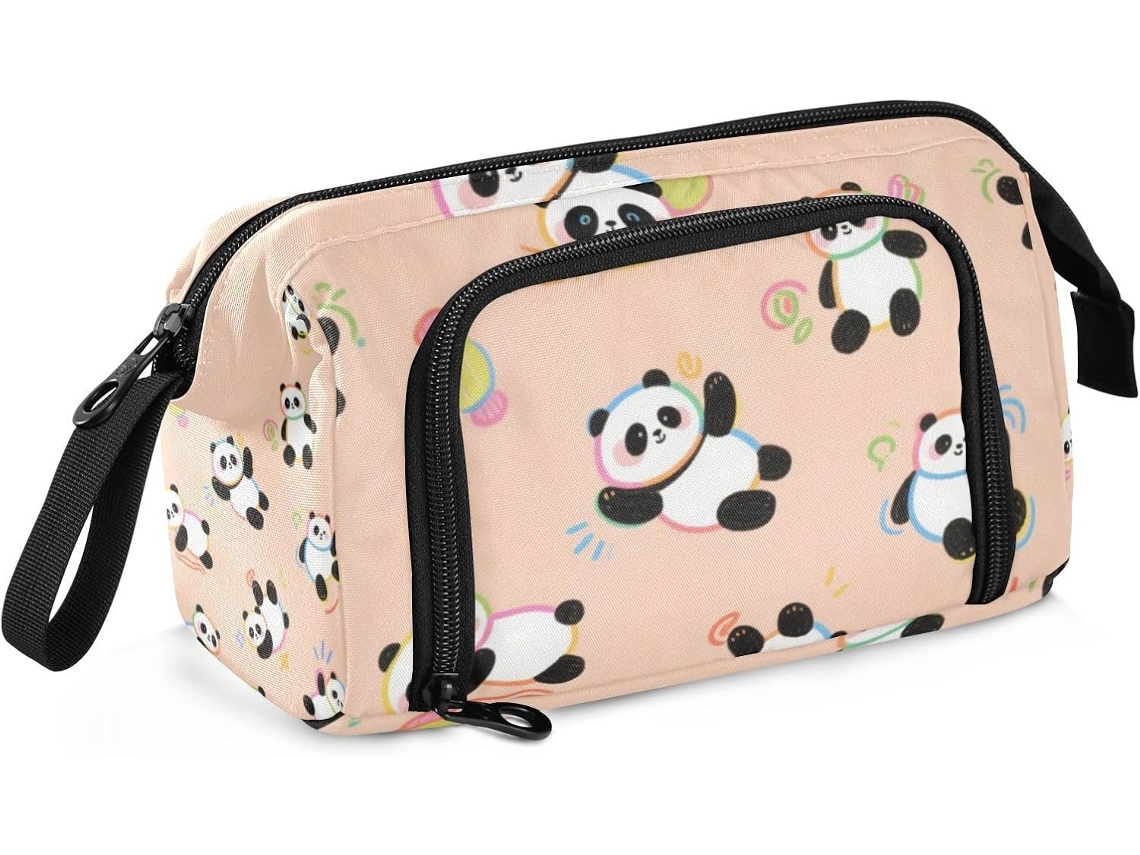 Estojo Rosa de Grande Capacidade com Zíper, Ideal para Adolescentes e Crianças em Idade Pré escolar. Estético