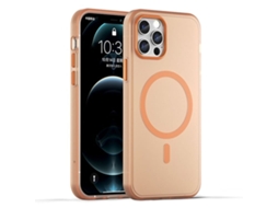 Capa Híbrida Translúcida Para Iphone 12 Pro - Tpu E Pc Com Magsafe | Fosca - Laranja