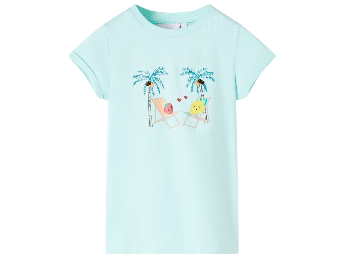 T-shirt De Criança Ciano-claro 140