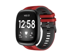 Bracelete Pioneer para Fitbit by Google Versa 3 Vermelho e Preto