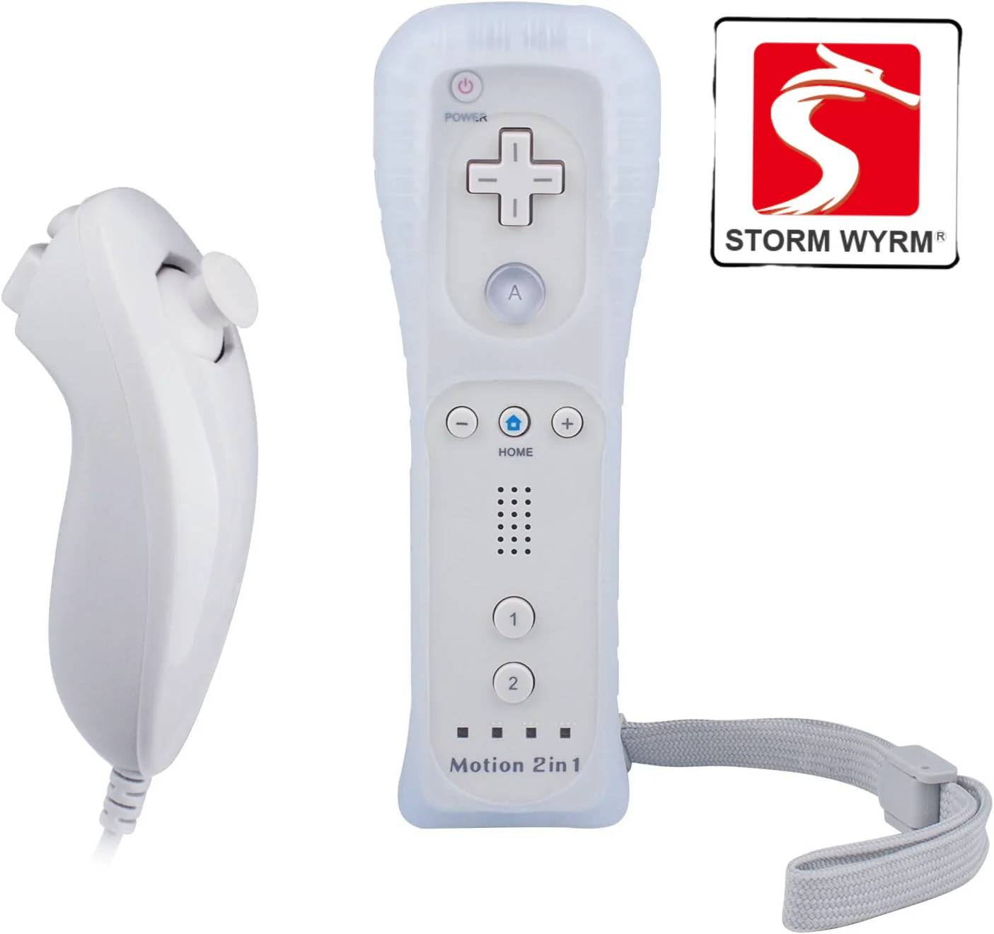 Controle Compatível Com Wii E Wii U, Com Motion Plus Integrado, Capa De Silicone E Pulseira, Wu001, Branco