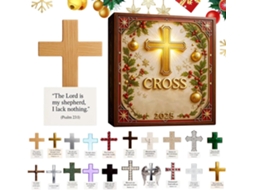 Enfeite De Natal Em Forma De Cruz Para A Árvore Do Advento 2025 - Decoração Cristã Natalina Em Acrílico 2d -