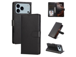 Capa De Couro Para Iphone 17 Pro Com 3 Compartimentos Para Cartões E Multifuncional.