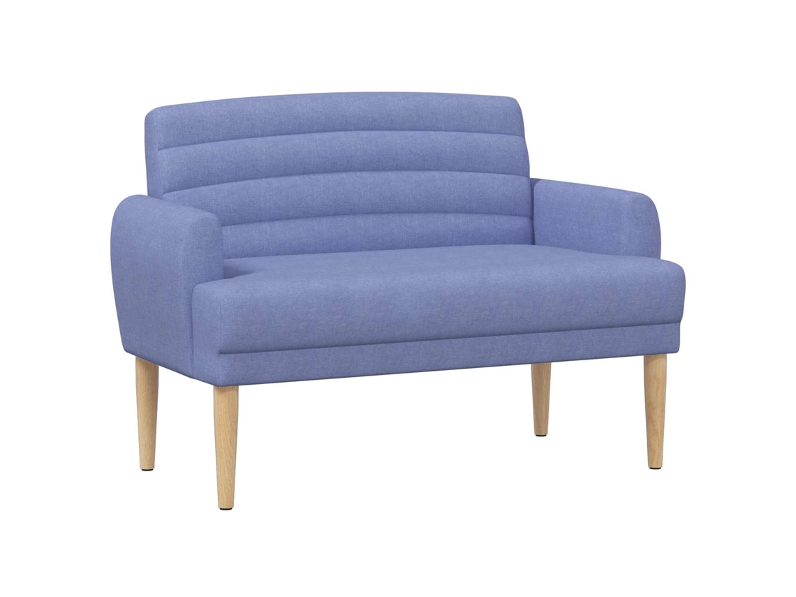 Vidaxl Sofá De Dois Lugares Com Botão Acolchoado Azul Jeans Tecido