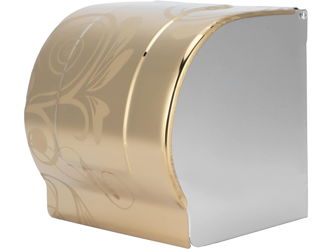 Porta Papel Higiênico Semme Gold Em Aço Inoxidável, Suporte Multifuncional Com Tampa Plana Para Banheiro, Acessório