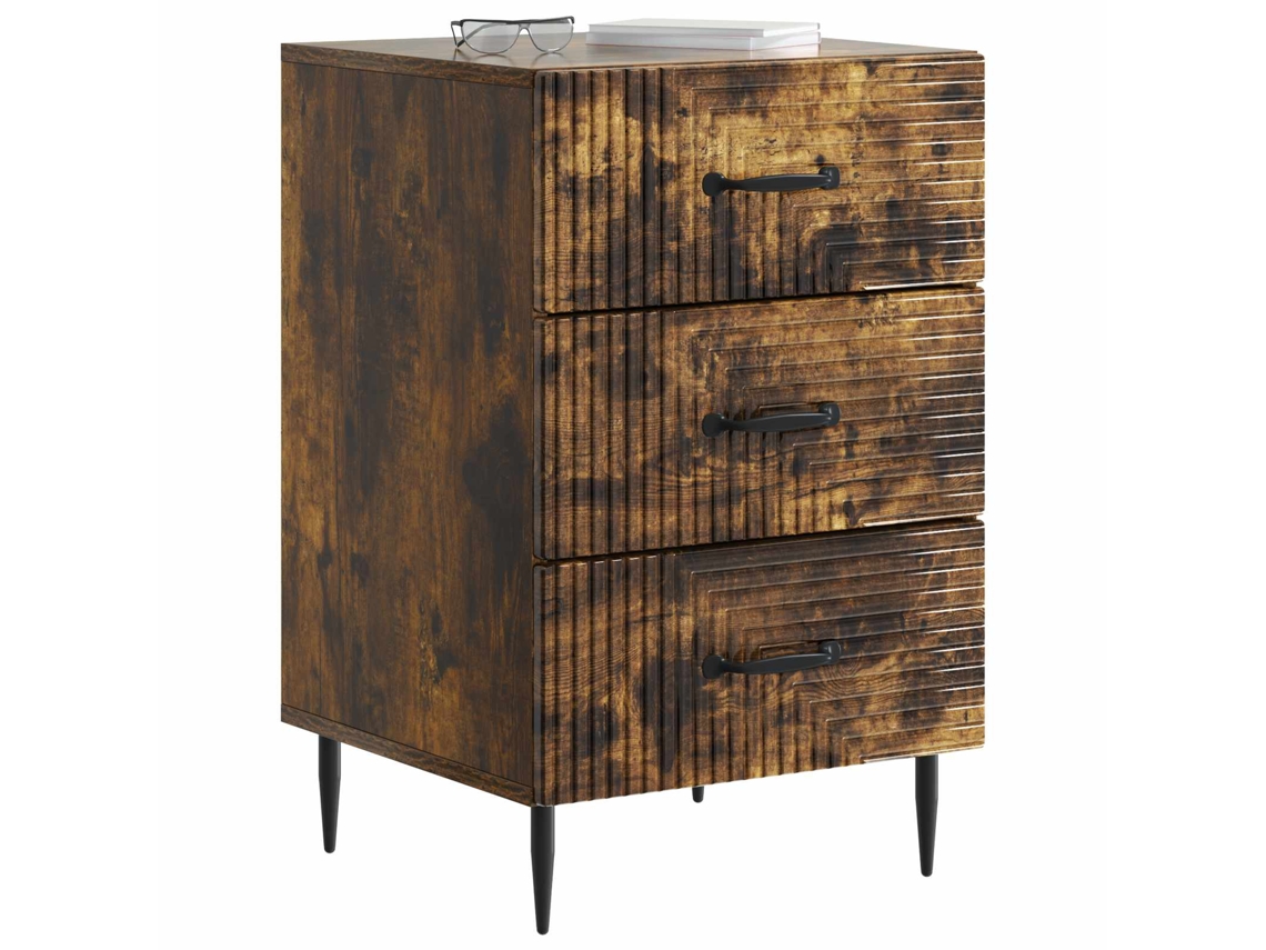 Armário de Cabeceira Carvalho Fumado 43x41x66,5 Cm MAISON EXCLUSIVE
