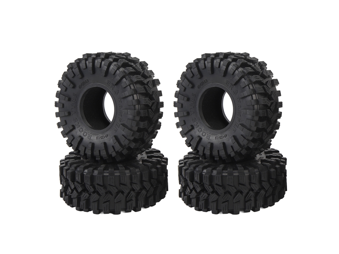 4pcs Pneus De Borracha Para Carro De Controle Remoto Crawler 1/10, 1.9in, Absorção De Impacto E Anti-deslizante