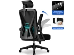 Daccormax Cadeira De Escritório, Cadeira Ergonómica Com Apoio De Cabeça Ajustável, Apoios De Braços E Apoio Lombar, 150kg