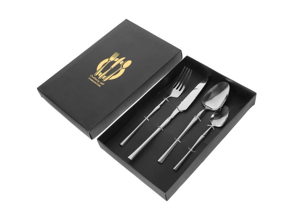 Conjunto De Utensílios De Cozinha Em Aço Inoxidável 4 Peças Design Clássico Prata Uso Diário