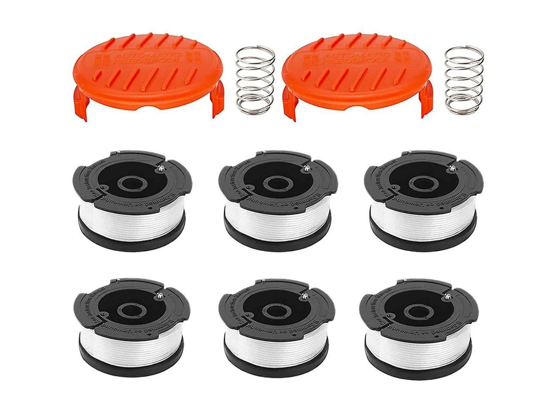 6 Bobinas De Linha Com 2 Capas Compatíveis Com Cortadores De Grama Black Decker Af-100