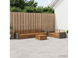 Vidaxl Conjunto De Sofás Para Exterior 7 Pcs Natural