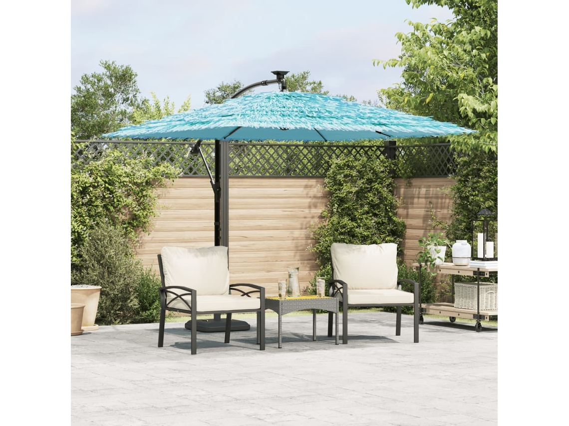 Vidaxl Guarda-sol De Jardim Com Poste De Aço 246x246x230 Cm Azul